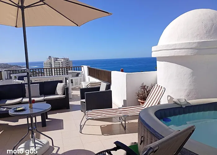 Garajonay Atico Costa Adeje & Jacuzzi& Barbacoa Gran Terraza شقة *